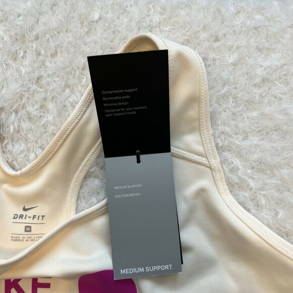 Nike Swoosh Women's Plus Size Bra Medium Support Cream Sz 2X New WT - Picture 7 of 12